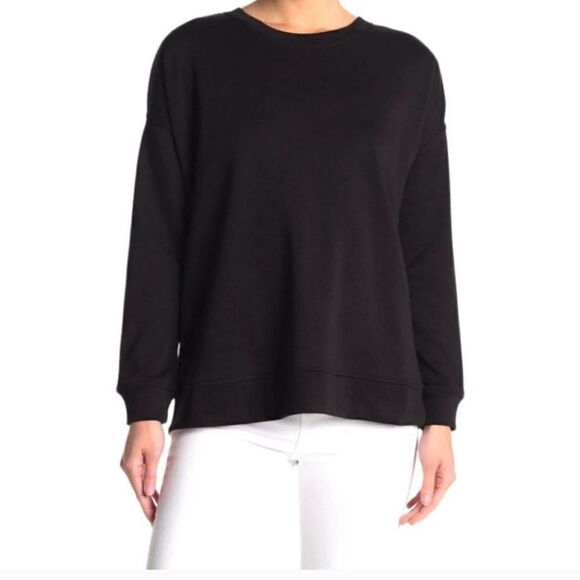 NWT H Halston Studio Women's Sweatshirt Pullover Crew Lightweight French Terry M - Picture 1 of 3
